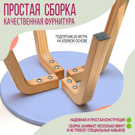 Табурет (подставка) D336х255 (Только по наличию заготовок!), Лавандовый / Береза Табурет (подставка) D336х255 (Только по наличию заготовок!), Лавандовый / Береза