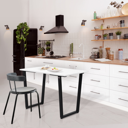 Стол Уэльс (1000х700) 18мм, ЛДСП Белый / Металлокаркас Черный