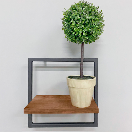 Полка навесная каркасная 300x150x300, ЛДСП Дуб табачный крафт / Металлокаркас Графит