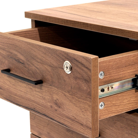 Тумба офисная подкатная с замком, ЛДСП Дуб табачный крафт