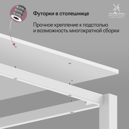 Стол Сеул (1800х800), ЛДСП Белый \ Металлокаркас Белый