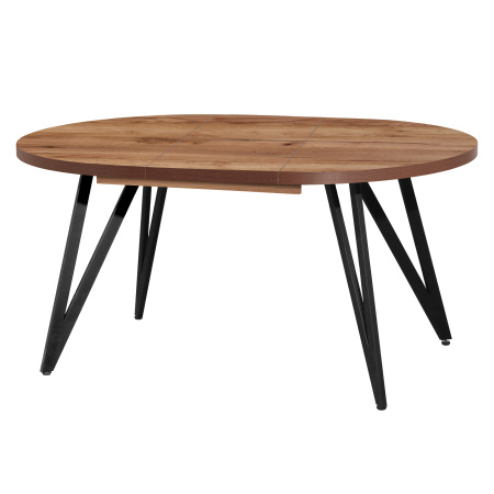 Стол раздвижной Женева 3 (D1000/1400х1000), ЛДСП Дуб табачный крафт / Металлокаркас Черный