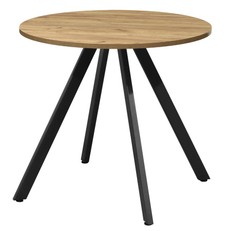 Стол Олесунн (D800), ЛДСП Дуб золотой крафт / Металлокаркас Черный