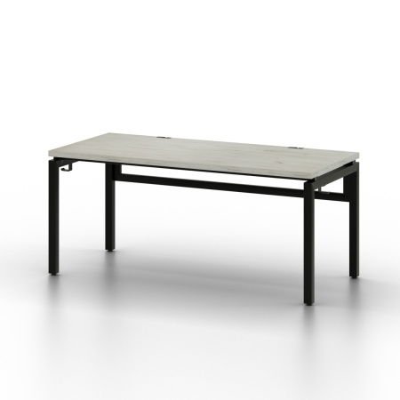 Стол Будапешт (1800х800) 36 мм, ЛДСП Дуб белый крафт \ Металлокаркас Черный