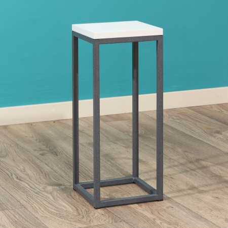 Подставка декоративная 210x210x500, ЛДСП Белый / Металлокаркас Графит