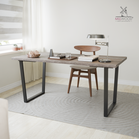 Стол Уэльс (1800х800), ЛДСП Сосна пасадена/ Металлокаркас Черный