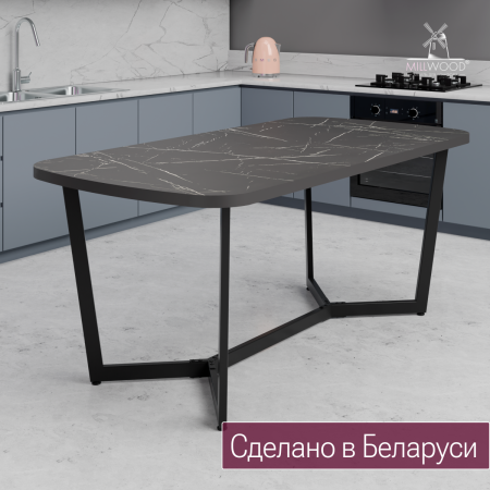 Стол Мюнхен (1800х900), ЛДСП Мрамор неро маркина \ Металлокаркас Черный Стол Мюнхен (1800х900), ЛДСП Мрамор неро маркина \ Металлокаркас Черный