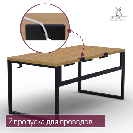 Стол Каир Смарт (1400х800) ЛДСП Дуб золотой крафт \ Металлокаркас Черный