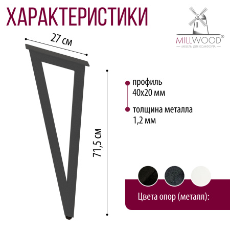 Опоры Женева 2, Металлокаркас Графит Опоры Женева 2, Металлокаркас Графит