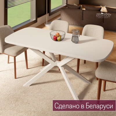 Стол обеденный Верона (1800х800), ЛДСП Белый \ Металлокаркас Белый