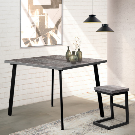 Стол Шанхай (1100х1100), ЛДСП Сосна пасадена / Металлокаркас Черный