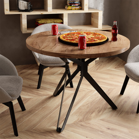 Стол Ванкувер (D1000) 18мм, ЛДСП Сосна пасадена / Металлокаркас Черный