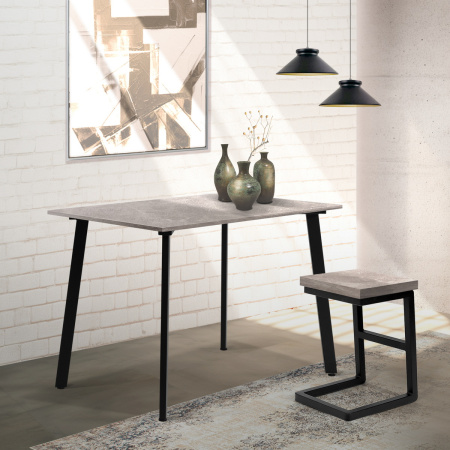 Стол Шанхай (1000х700) 18мм, ЛДСП Бетон / Металлокаркас Черный