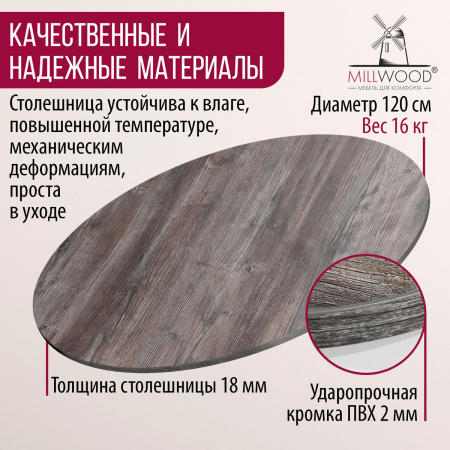 Столешница D1200х18, ЛДСП Сосна пасадена