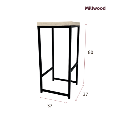Стул барный Крокс, ЛДСП Белый / Металлокаркас Черный