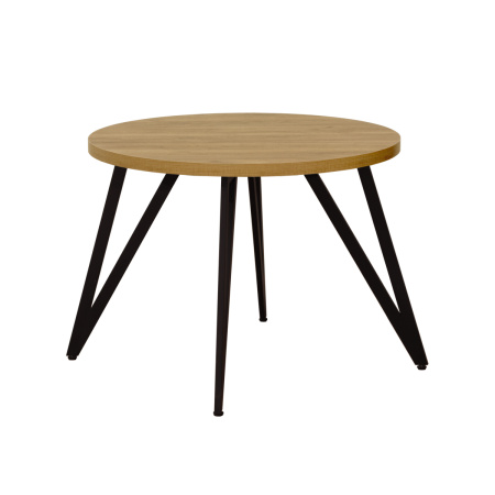 Стол Женева 2 (D1000), ЛДСП Дуб золотой крафт / Металлокаркас Черный