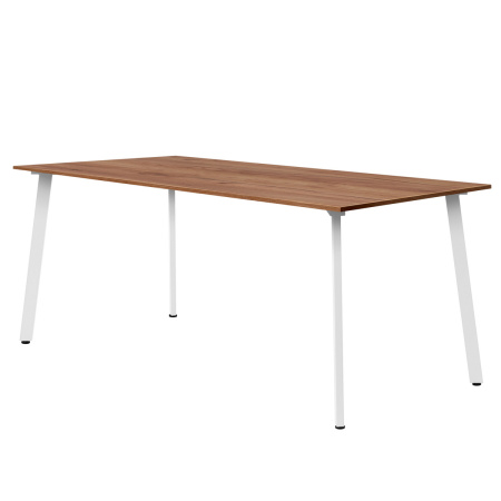 Стол Шанхай (1600х800) 18мм, ЛДСП Дуб табачный крафт / Металлокаркас Белый