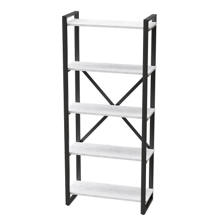 Стеллаж Лофт CH-3, ЛДСП Дуб белый крафт / Металлокаркас Графит