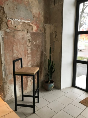 Стул барный Крам, ЛДСП Дуб табачный крафт / Металлокаркас Черный