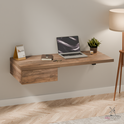 Стол консольный Берген (1200x500), ЛДСП Дуб табачный крафт \ Металлокаркас Черный