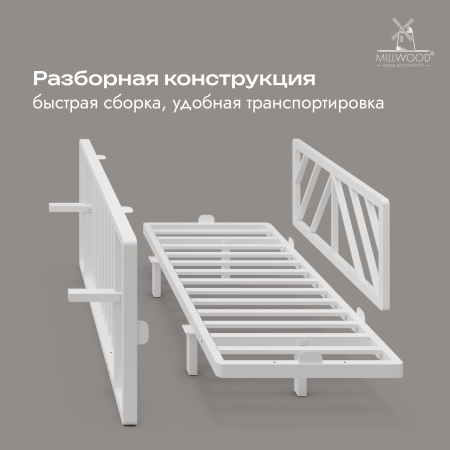 Кровать двуспальная Афина с RGB-подсветкой С изголовьем (2000х1600), Металлокаркас Белый