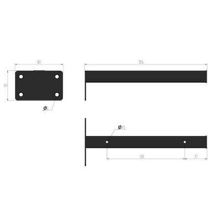 Кронштейн настенный (пара), Металлокаркас Черный