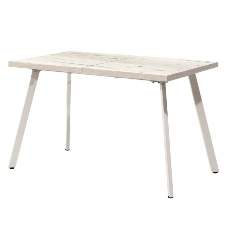 Стол Ванкувер раздвижной (1200/1520х700), ЛДСП Дуб белый крафт / Металлокаркас Белый