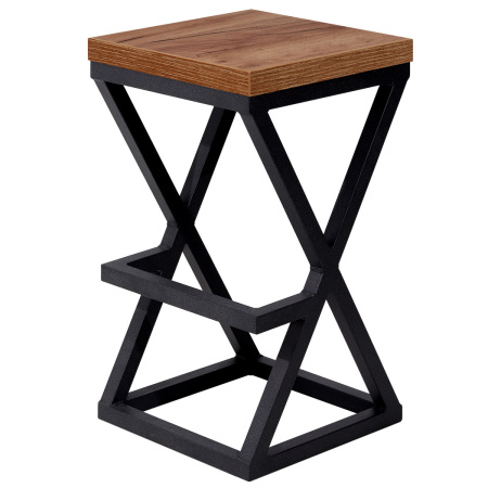 Стул полубарный Вена 1, ЛДСП Дуб табачный крафт / Металлокаркас Черный