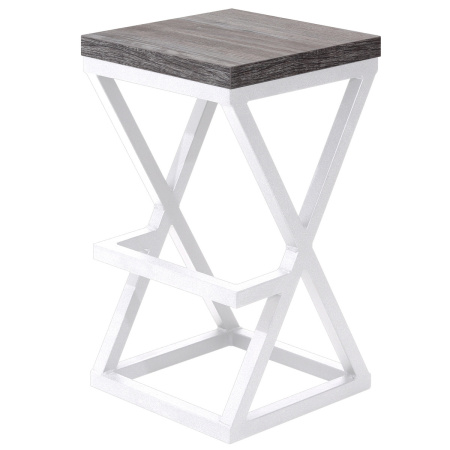 Стул полубарный Вена 1, ЛДСП Сосна пасадена / Металлокаркас Белый Стул полубарный Вена 1, ЛДСП Сосна пасадена / Металлокаркас Белый