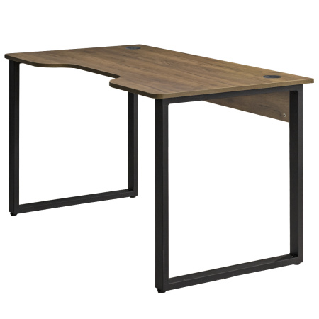 Стол Гонконг с вырезом (1300х700) 18 мм, ЛДСП Дуб табачный крафт / Металлокаркас Черный