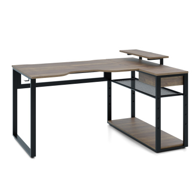 Стол Каир Угловой (1600х1200), ЛДСП Дуб табачный крафт / Металлокаркас Черный