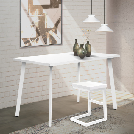 Стол Шанхай (1200х700), ЛДСП Белый / Металлокаркас Белый