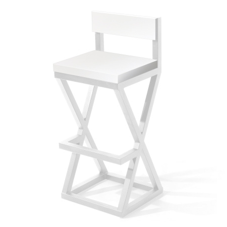 Стул полубарный Вена 2, ЛДСП Белый / Металлокаркас Белый