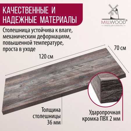 Столешница 1200х700х36, ЛДСП Сосна пасадена