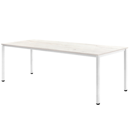 Стол Сеул (2000х800), ЛДСП Дуб белый крафт / Металлокаркас Белый Стол Сеул (2000х800), ЛДСП Дуб белый крафт / Металлокаркас Белый