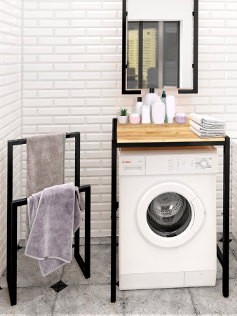 Стойка для стиральной машины Венеция 3, ЛДСП Дуб золотой крафт / Металлокаркас Графит Стойка для стиральной машины Венеция 3, ЛДСП Дуб золотой крафт / Металлокаркас Графит