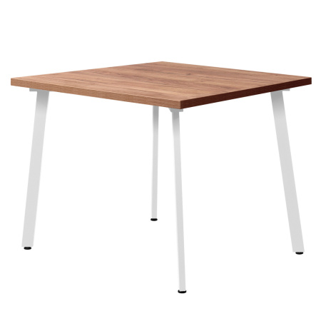 Стол Шанхай (1000х1000), ЛДСП Дуб табачный крафт / Металлокаркас Белый