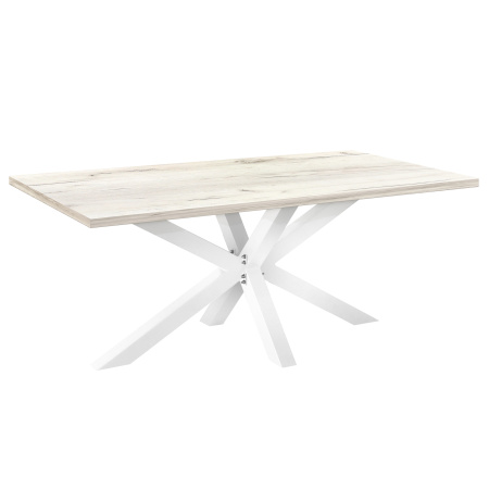 Стол Кейптаун (2000х1000), ЛДСП Дуб белый крафт / Металлокаркас Белый