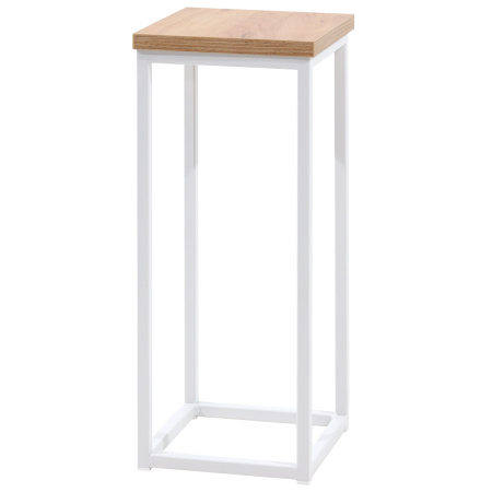 Подставка декоративная 210x210x500, ЛДСП Дуб золотой крафт / Металлокаркас Белый