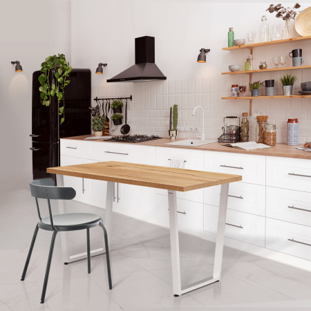 Стол Уэльс (1200х700), ЛДСП Дуб золотой крафт / Металлокаркас Белый