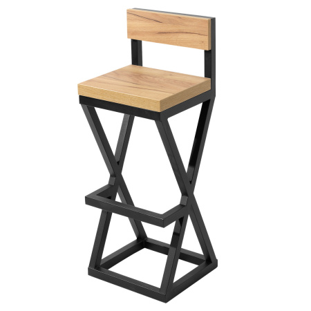 Стул барный Вена 4, ЛДСП Дуб золотой крафт / Металлокаркас Графит