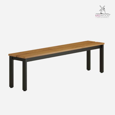 Скамья Сеул Рустик (1250х290) Сосна коричневая \ Металлокаркас Черный