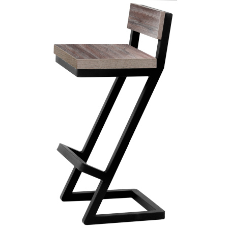 Стул полубарный Оберг 1, ЛДСП Сосна пасадена / Металлокаркас Черный