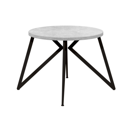 Стол Женева (D900), ЛДСП Бетон / Металлокаркас Черный