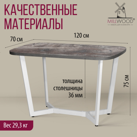 Стол Мюнхен (1200х700), ЛДСП Сосна пасадена / Металлокаркас Белый Стол Мюнхен (1200х700), ЛДСП Сосна пасадена / Металлокаркас Белый