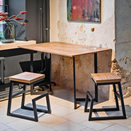 Стол-консоль Арлен 3, ЛДСП Дуб золотой крафт / Металлокаркас Графит