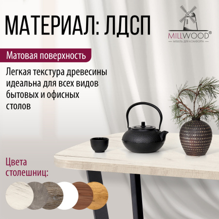 Столешница закругленная 2000х1000х36, ЛДСП Дуб белый крафт