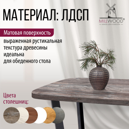 Столешница закругленная 1800х800х36, ЛДСП Сосна пасадена