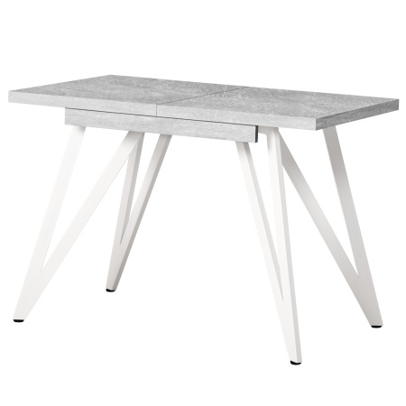 Стол раздвижной Женева 3 (1000/1400х600), ЛДСП Бетон / Металлокаркас Белый