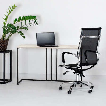 Стол-консоль Лиссабон 1, ЛДСП Дуб белый крафт / Металлокаркас Черный